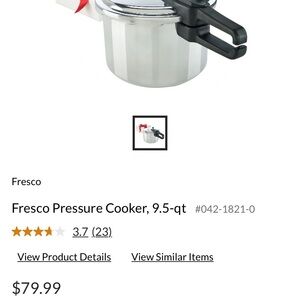Stainless Steel Pressure Cooker with Black Handle